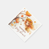 Serviette En Papier Bois de fées d'automne (Coin)