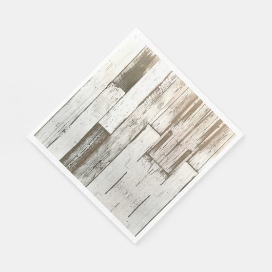 Serviette En Papier Bois de grange blanc aspect bois rustique soirée w (Coin)
