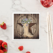 Serviette En Papier bois de grange rustique étoile occidentale cowboy  (En situation)