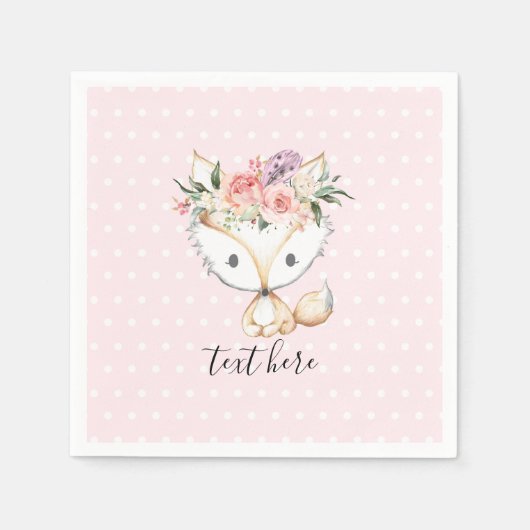 Serviette En Papier bois de renard, mignon (Devant)
