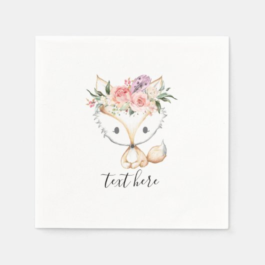 Serviette En Papier bois de renard, mignon (Devant)