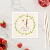 Serviette En Papier Bois de Whimsical Renards mariage d'ivoire (En situation)