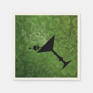 Serviette En Papier Bois et Booze Halloween Livre vert Napkins