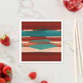 Serviette En Papier Bois et turquoise (En situation)