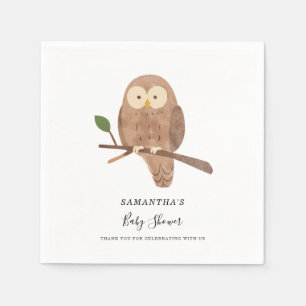 Serviette En Papier Bois Forêt Créations Chouette Papier Baby shower