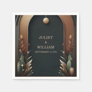 Serviette En Papier Bois Forêt Grange rustique Mariage Arc de ferme