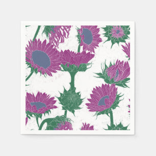 Serviette En Papier Bois Imprimer tournesol rose