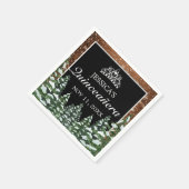 Serviette En Papier Bois neigeux noir et pin forestier Tiara Quinceañe (Coin)