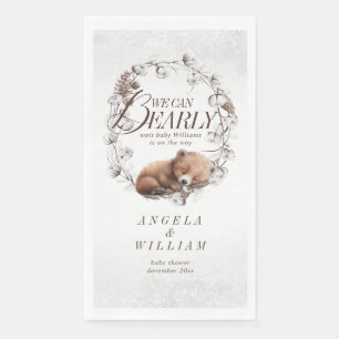 Serviette En Papier Bois Nous pouvons attendre le Baby shower d'hiver