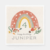 Serviette En Papier Bois Rainbow Mushroom Botanique Anniversaire (Devant)