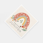 Serviette En Papier Bois Rainbow Mushroom Botanique Anniversaire (Coin)