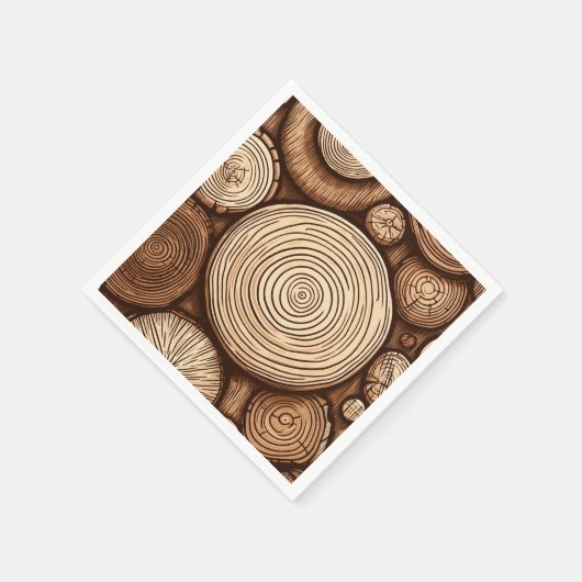 Serviette En Papier Bois rond Loges Forêt de bois (Coin)