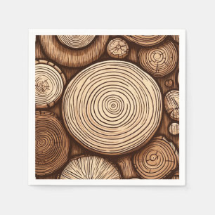 Serviette En Papier Bois rond troncs d'arbres en bois forêt boisée 