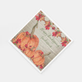 Serviette En Papier Bois rustique Automne Citrouille orange Feuilles d (Coin)
