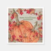 Serviette En Papier Bois rustique Automne Orange Citrouilles automne F (Devant)