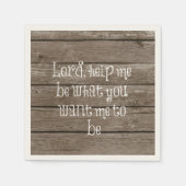 Serviette En Papier Bois rustique avec citation chrétienne (Devant)