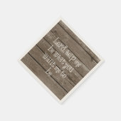 Serviette En Papier Bois rustique avec citation chrétienne (Coin)