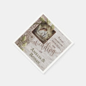 Serviette En Papier Bois rustique avec Mariage Burlap (Coin)