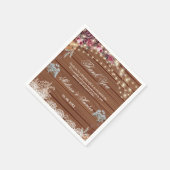 Serviette En Papier Bois rustique Chaîne Lumière Bébés Mariage dentell (Coin)