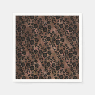 Serviette En Papier Bois rustique & dentelle fleurie Lingerie Douche