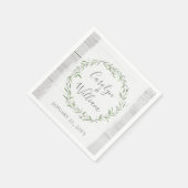 Serviette En Papier Bois rustique et Feuille Mariage de couronne (Coin)