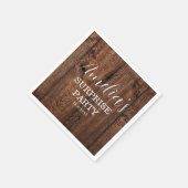 Serviette En Papier Bois rustique et String Lumière Surprise Anniversa (Coin)