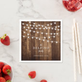 Serviette En Papier Bois rustique Fée Lumière Famille Vacances Papier  (En situation)