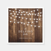 Serviette En Papier Bois rustique Fée Lumière Famille Vacances Papier (Devant)