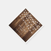 Serviette En Papier Bois rustique Fée Lumière Famille Vacances Papier  (Coin)