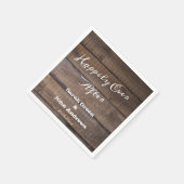 Serviette En Papier Bois Rustique Heureux Jamais Après Mariage Rustiqu (Coin)