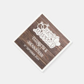 Serviette En Papier Bois rustique Juste Marié Élégant Mariage campagna (Coin)