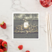 Serviette En Papier Bois rustique Lumières à cordes Mariage Mason Jar (En situation)