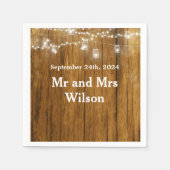 Serviette En Papier Bois rustique Mason Jar Hanging Lights cocktail (Devant)