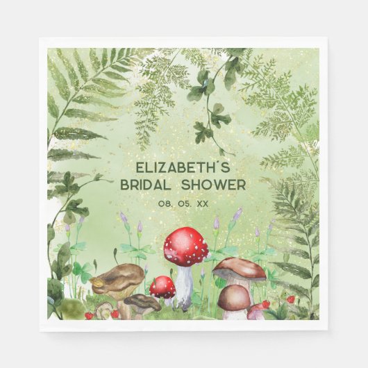 Serviette En Papier Bois rustique Verdure Champignons Champignons Ferm (Devant)