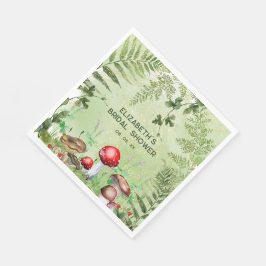 Serviette En Papier Bois rustique Verdure Champignons Champignons Ferm (Coin)