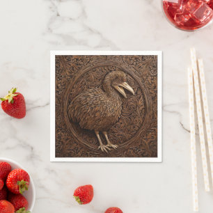 Serviette En Papier Bois sculpté New Zealand Dodo Bird,