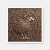 Serviette En Papier Bois sculpté New Zealand Dodo Bird, (Devant)
