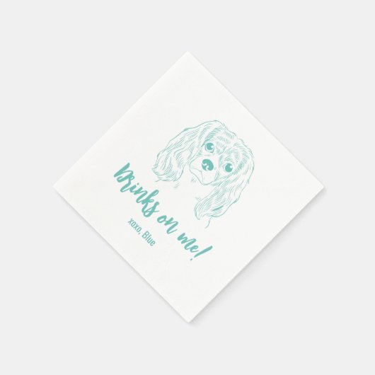 Serviette En Papier Bois sur moi ! Cavalier Spaniel Mariage Napkins (Coin)