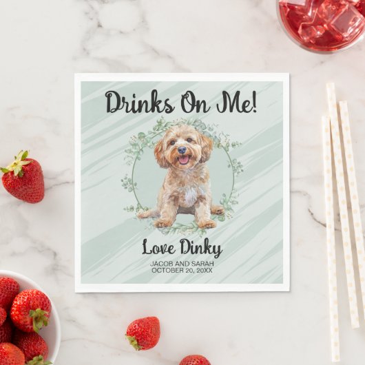 Serviette En Papier Bois Sur Moi ! Mariage de chien Cockapoo (En situation)