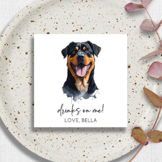Serviette En Papier Bois Sur Moi ! Mariage de chien Rottweiler
