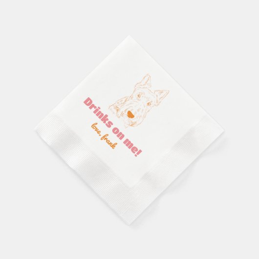 Serviette En Papier Bois sur moi ! Napkins Mariage Schnauzer (Coin)