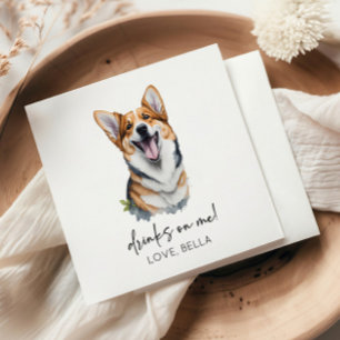Serviette En Papier Bois Sur Moi ! Pembroke Welsh Corgi Chien Mariage
