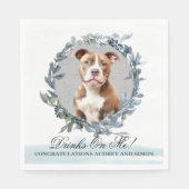 Serviette En Papier Bois sur moi ! Pitbull Chien mariage animal (Devant)