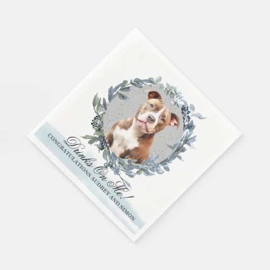 Serviette En Papier Bois sur moi ! Pitbull Chien mariage animal (Coin)