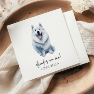 Serviette En Papier Bois Sur Moi ! Samoyed Chien Mariage animal de com