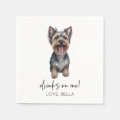 Serviette En Papier Bois Sur Moi ! Yorkshire Terrier Yorkie Chien Mari (Devant)