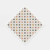 Serviette En Papier Bois Tons Terre Clair Motif Points Design (Coin)