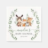 Serviette En Papier Bois Vert doux Botanique Forêt Botanique Animal (Devant)