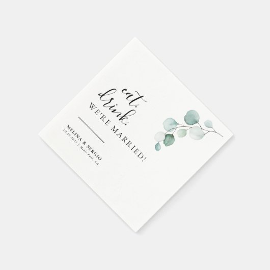 Serviette En Papier Boisson classique Nous sommes mariés Mariage (Coin)