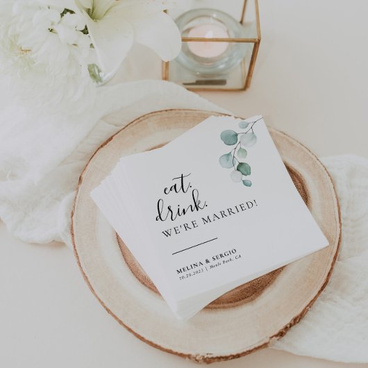 Serviette En Papier Boisson classique Nous sommes mariés Mariage